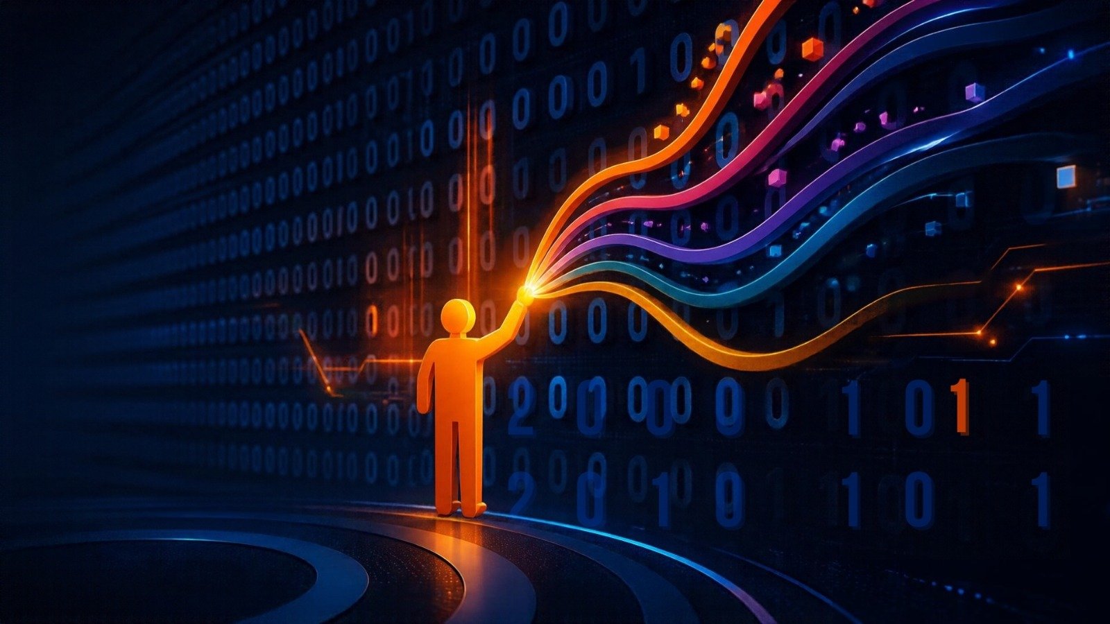 Big Data’dan anlamlı içgörüye geçişi temsil eden görsel.